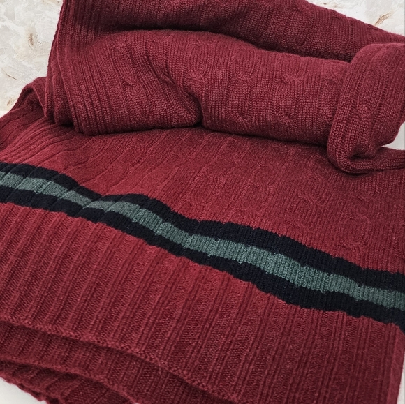 ***Ralph Lauren Cricket Cable Cashmere 60" x 60" Throw Blanket - Picture 11 of 11